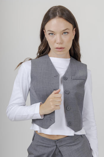 Gilet Amber Grigio Melange Donna - 5