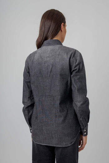 Camicia Denim Texana Mulberry Nero Donna - 3