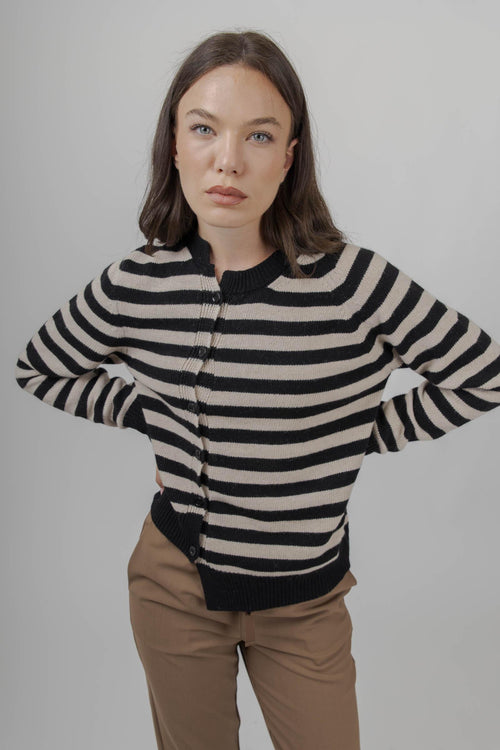 Cardigan Marilu Nero/naturale Donna