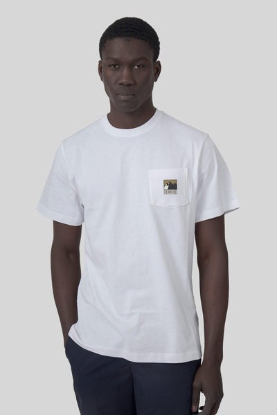 T-shirt Mountain Logo Relaxed Bianco Uomo