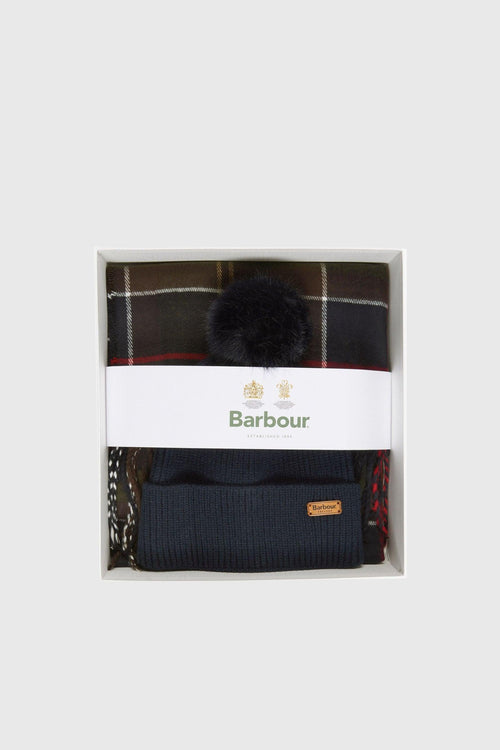 Dover Beanie Tartan & Sciarpa In Lana Blu Donna