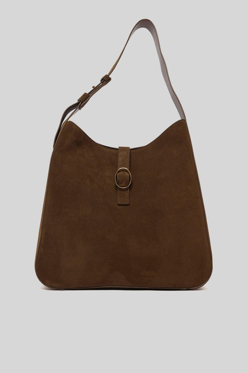 Borsa Gea Peach In Suede Marrone Donna