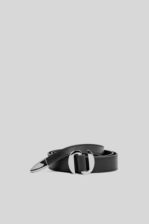 Cintura Punta Lunga In Pelle Nappa Nero Donna