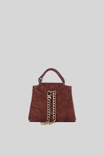 Charm Mini Sveva Peach In Suede Terra Di Siena Donna - 3