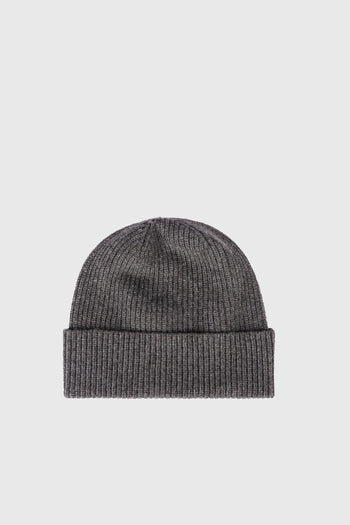 Knitted Ribbed Beanie Grigio Unisex - 2