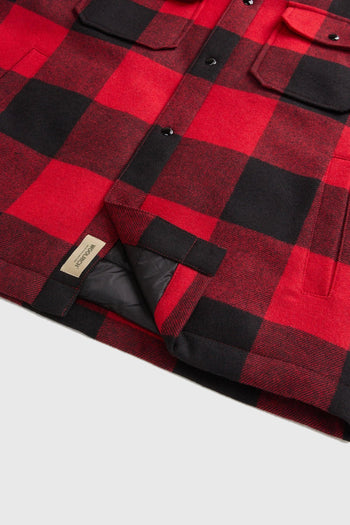 Overshirt Alaskan Wool Check Nero/rosso Uomo - 9