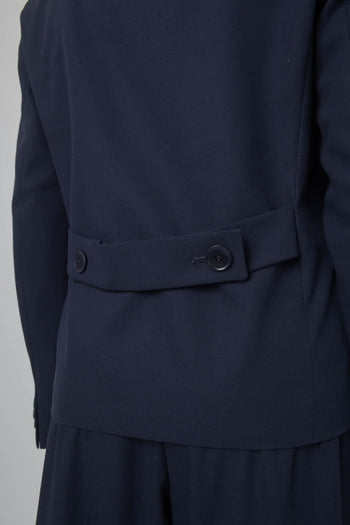 Max Mara Giacca Doppiopetto In Gabardina Tappeto Blu Donna - 5