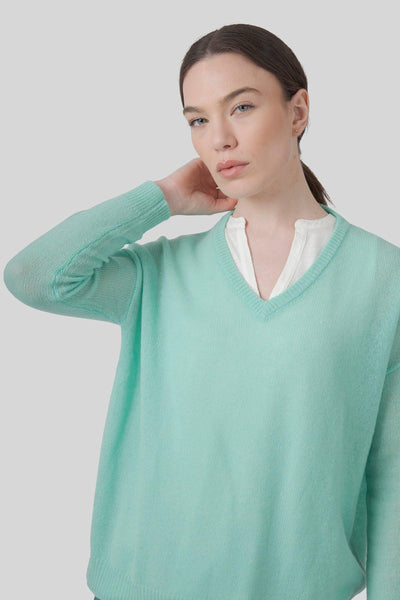 Maglia Angelica Verde Acqua Donna