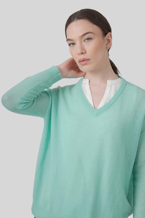 Maglia Angelica Verde Acqua Donna