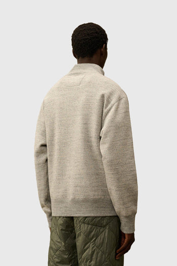 Felpa Japanese Mélange Fleece Logo Funnel Neck Grigio Melange Uomo - 3