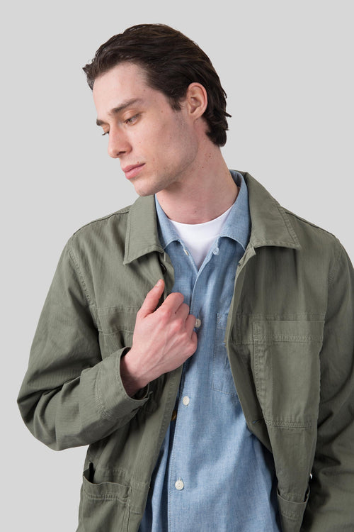 Overshirt Dorr Herringbone Verde Uomo