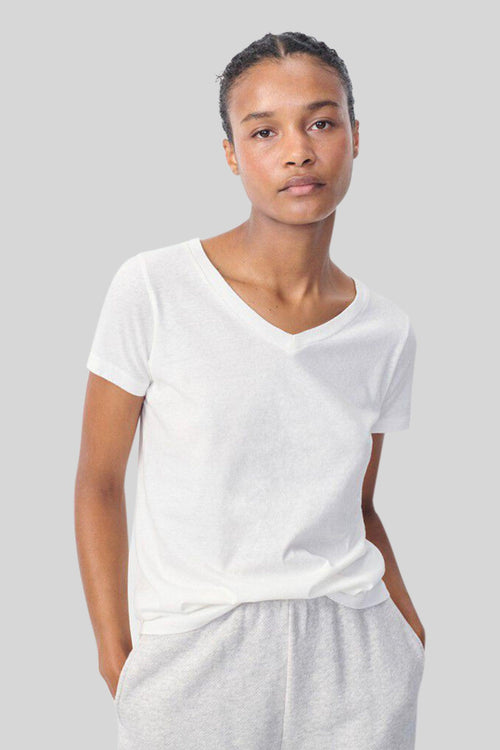 T-shirt Gamipy Scollo V Bianco Donna
