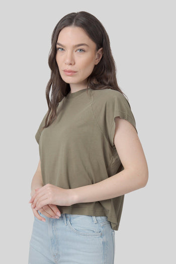 T-shirt Lyocell Tricia Verde Oliva Donna - 6