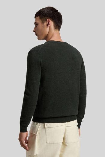 Maglia Girocollo Lambswool Verde Uomo - 3