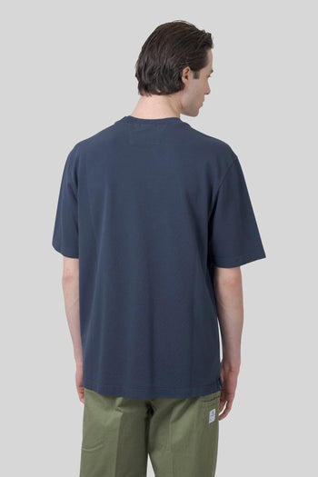 T-shirt 24/1 Piquet Pigment Dyed Blu Navy Uomo - 7