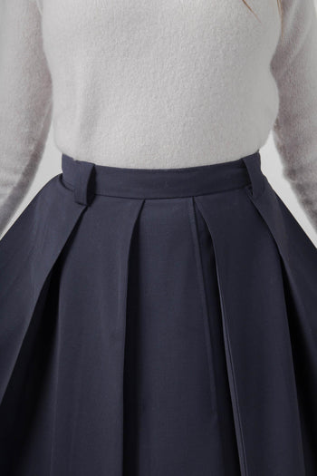 Gonna Midi A Pieghe Henrique Blu Navy Donna - 6