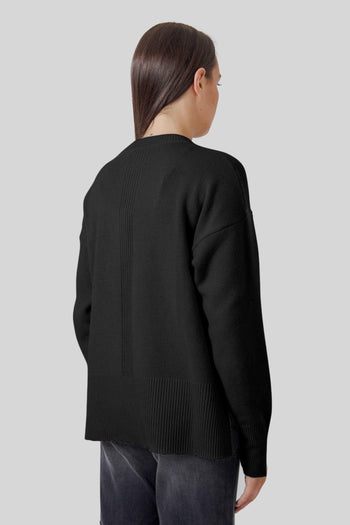 Maglia Girocollo Lana Cashmere Nero Donna - 3