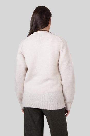 Cardigan In Lana Shetland Panna Donna - 3