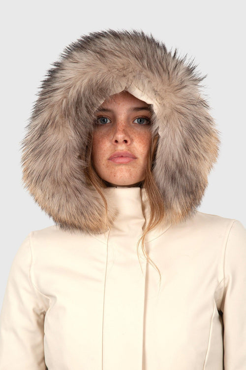 Piumino Winter Long Fur Wom Crema Donna - 2