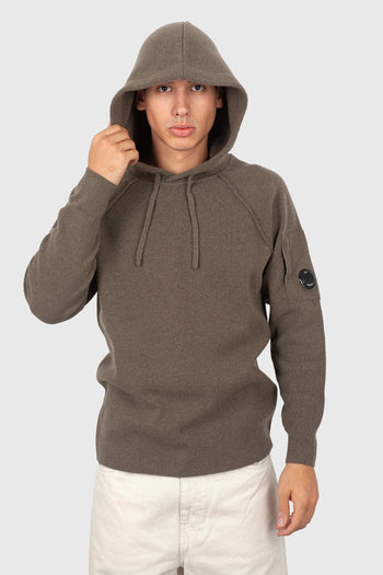 Maglia Lambswool Grs Waffle Hooded Khaki Uomo - 5