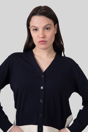 Cardigan Amanda Beige/blu Donna - 4
