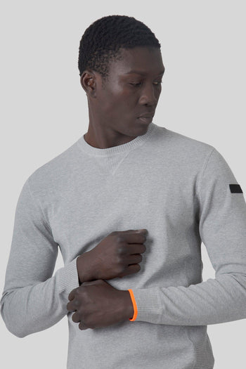 Fleece Round Knit Grigio Chiaro Uomo - 4