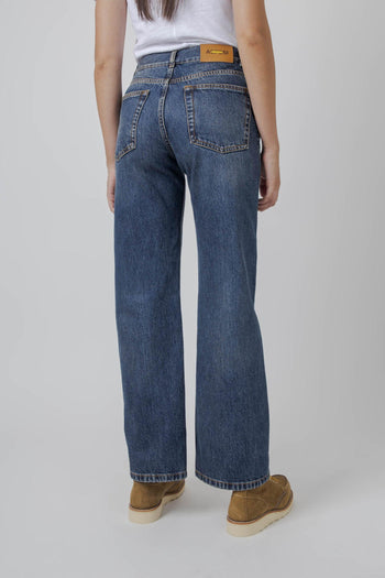 Jeans Gamba Dritta Blu Medio Donna - 4