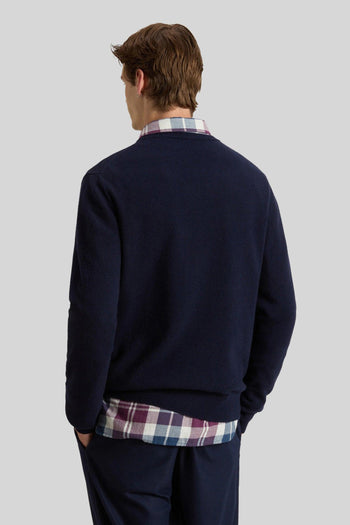 Maglia Girocollo Lambswool Blu Uomo - 3