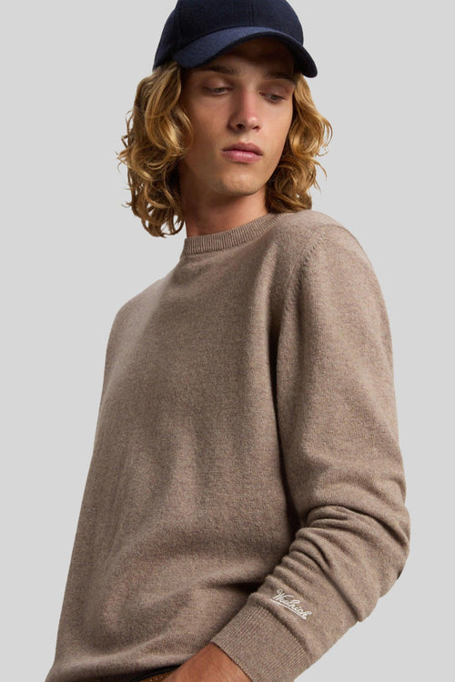 Maglia Girocollo Lambswool Marrone Uomo