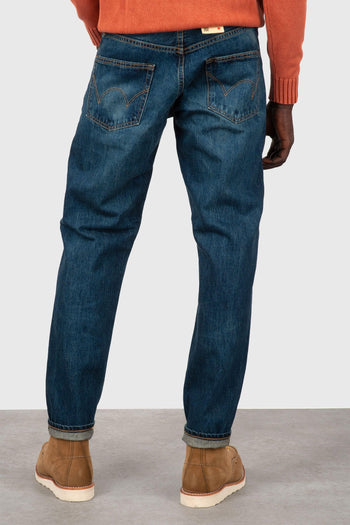 Jeans Regular Tapered Blu Medio Uomo - 4