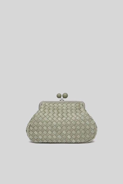 Max Mara Pasticcino Bag Medium In Pelle Intrecciata Verde Salvia Donna