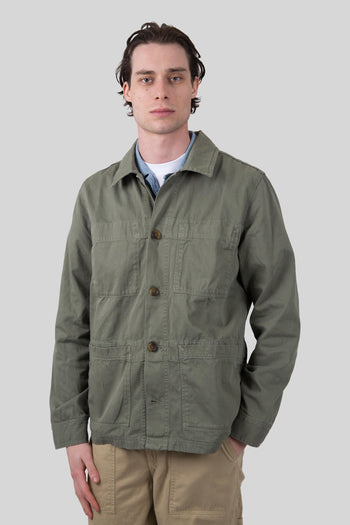 Overshirt Dorr Herringbone Verde Uomo - 2