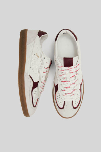 Sneaker Tb.490 Rife In Pelle Bianco/bordeaux Donna - 5