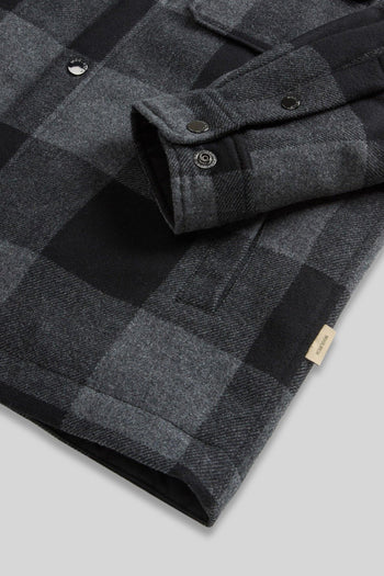 Wool Check Alaskan Shirt Jacket Antracite Uomo - 4