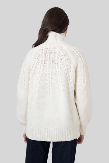Maglia Fairisle Turtleneck Panna Donna - 7