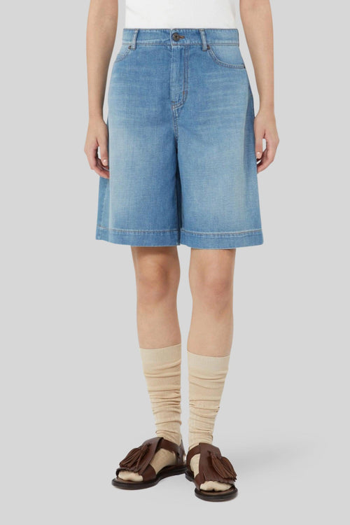Max Mara Bermuda In Denim Ozono Blu Chiaro Donna
