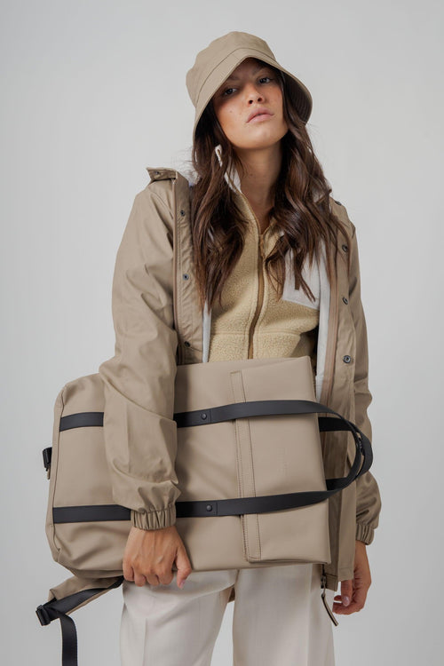 2 Way Tote Backpack Beige Unisex