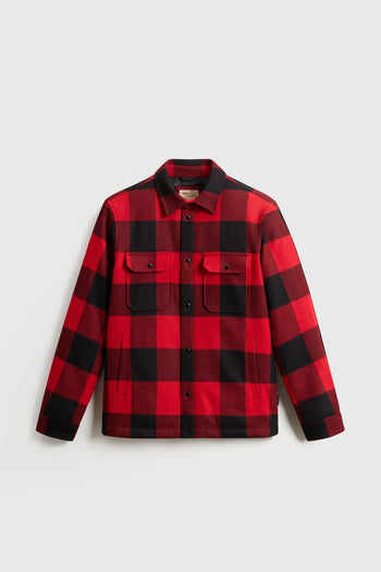 Overshirt Alaskan Wool Check Nero/rosso Uomo - 5