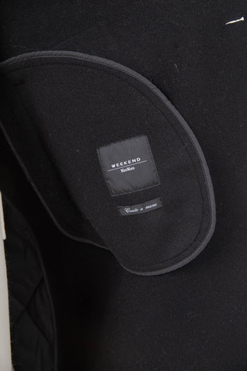 Max Mara Cappotto In Doppio Drap Di Lana Zolfo Nero Donna - 7