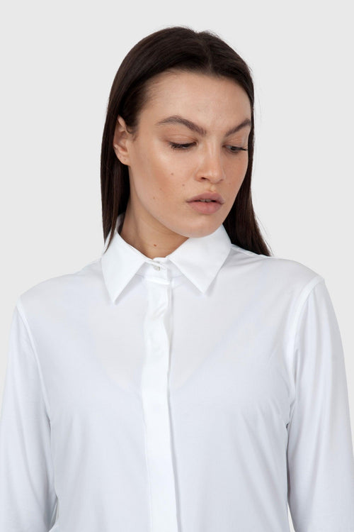 Oxford Plain Wom Shirt Bianco Donna