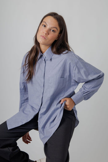 Camicia Chambray Blu Medio Donna - 3