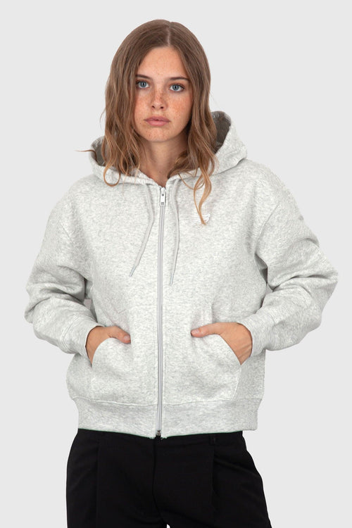 Felpa Sport Essentials Fleece Full Zip Grigio Chiaro Donna - 2