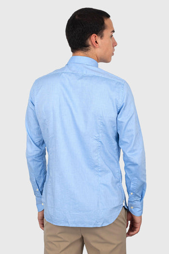 Camicia Oxford Collo Francese Celeste Uomo - 4