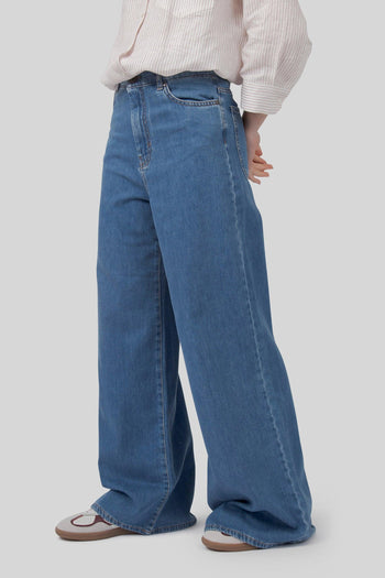 Max Mara Jeans Vega In Denim Morbido Blu Medio Donna - 3