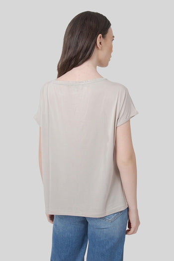 Cupro Square Wom Shirty Sabbia Donna - 5