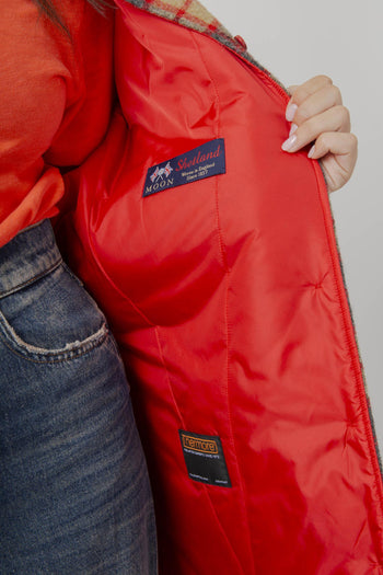 Camicia Check In Lana Shetland Rosso Donna - 6