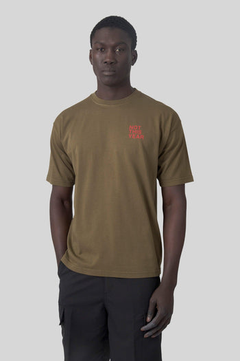 T-shirt Not This Year Verde Militare Uomo - 6