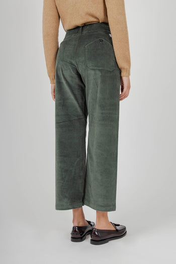 Pantalone Due Velluto Verde Donna - 3