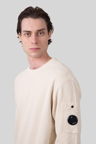 Felpa Crewneck Malfilé Ecru Uomo