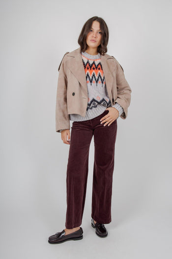 Max Mara Trench Corto In Suede Beige Donna - 2